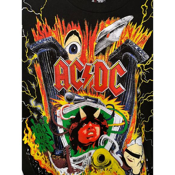 ACDC All Over Print Vintage Reprint Single Stitch T-shirt Giant - Picture 2 of 7